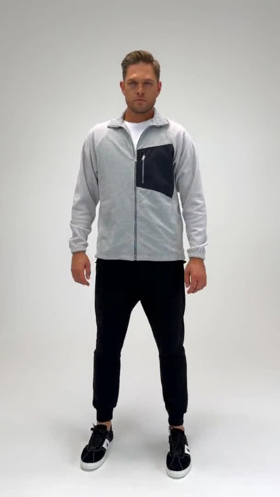 Толстовка КОТПРОФИ (КОТПРОФИ) комбинированная серая/черная, на молнии